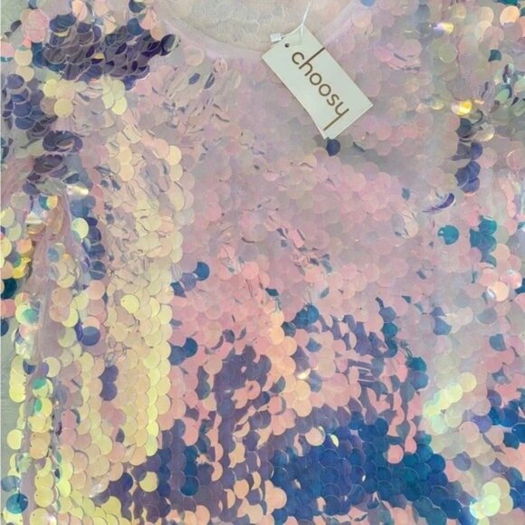 NWT Choosy Medium Sequin Short Sleeve Top - Picture 7 of 10